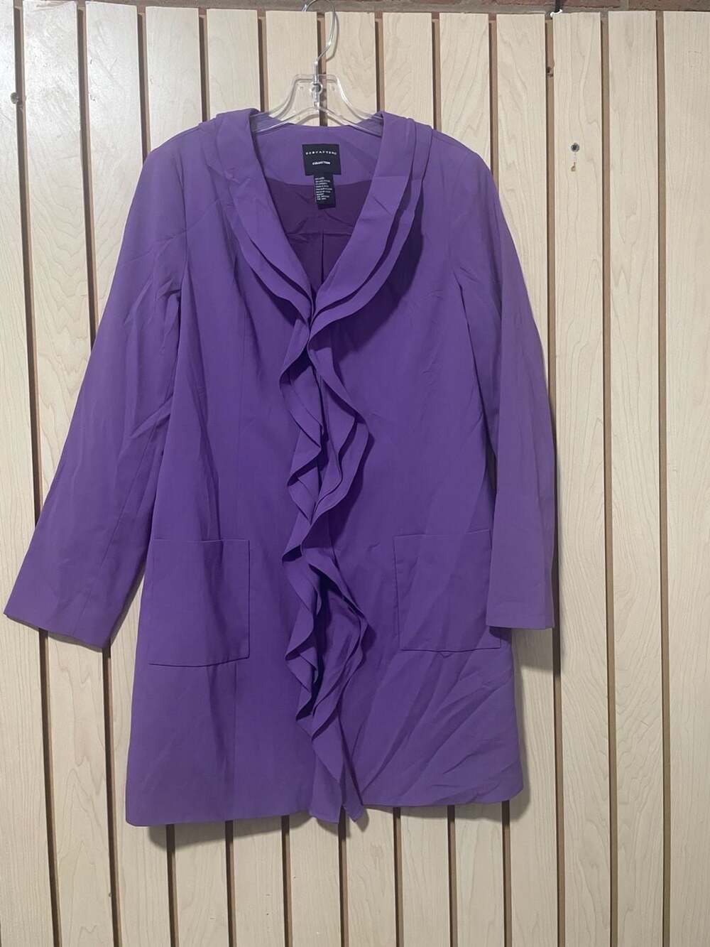 Vintage Ladies Silk Dress and Long Jacket by Yolanda: Purple - ,